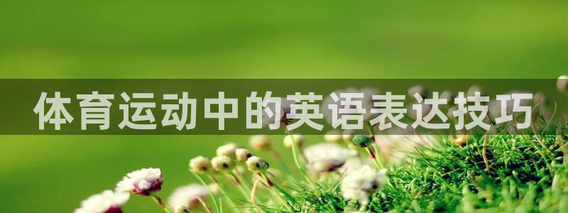 凯发官网下载平台注册流程视频：体育运动中的英语表达技